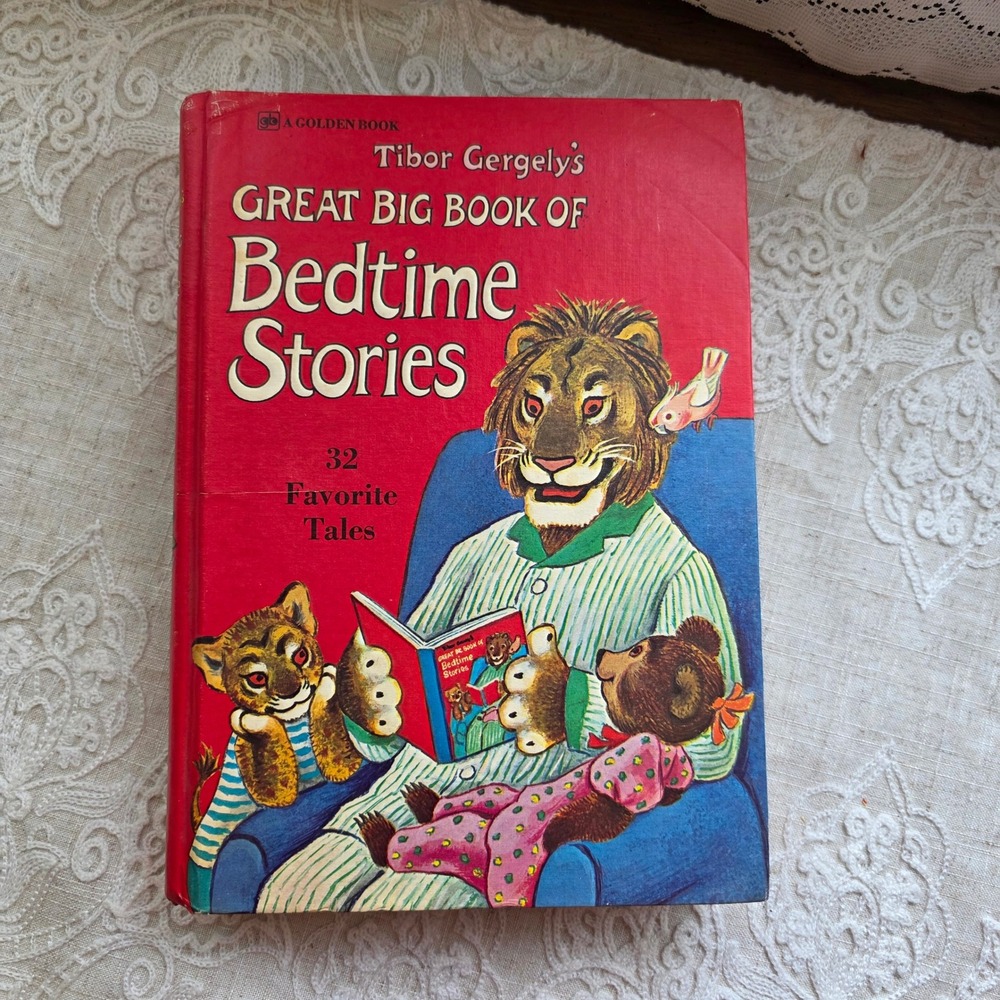 Golden Press Great Big Book of Bedtime Stories 1973 Tibor Gergely Red Hardcover